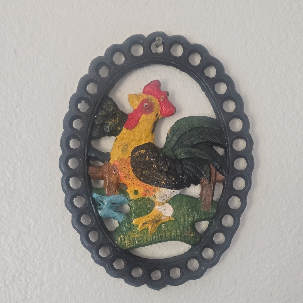 Colorful Rooster Wall Plaque